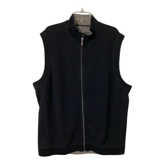 Tommy Bahama Black / Gray Flipshore Full Zip Reversable Vest - Size 2XLB / 2TGG - Picture 1 of 6